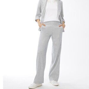 Chico's Linen-Blend Stretch Amelia Stripe Pants - sz 16